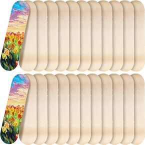 24 Pack Blank Skateboard Decks Maple Kids Skateboard Deck Bulk 7.9 x 31 Inch Natural 7 Layer Wooden Double Tail Plain Skate Decks for Replacement Art Painting Home Decor in Saudi Arabia