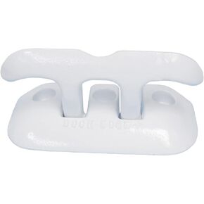 Dock Edge + Flip Up Dock Cleat, 8" - White Aluminum