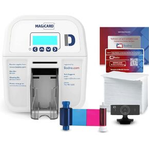 Bodno Magicard D Dual Sided ID Card Printer & Complete Supplies Package ID Software - Bronze Edition