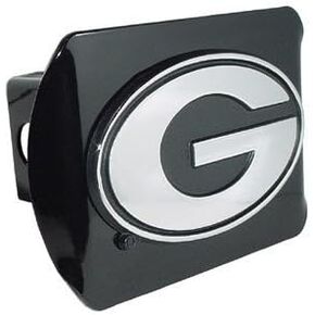 Elektroplate C210GB1 University of Georgia Bulldogs Black with Chrome G Emblem NCAA College Sports Metal Trailer Hitch, 2" Auto Car Truck Receiver Cover