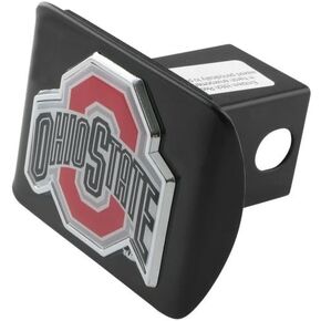 Ohio State University Buckeyes"Black with Color"O" Emblem" Metal Trailer Hitch Cover Fits 2 Inch Auto Car Truck Receiver with NCAA College Sports Logo