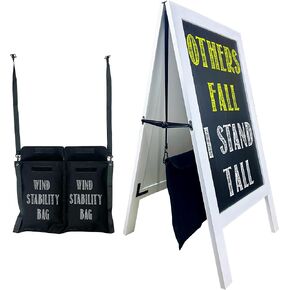 Wind-Stable 40"x20" Chalkboard Sidewalk Sign with Stability Attachment - Double-Sided, Magnetic A-Frame for Shops, Restaurants & Business. (Rustic)
