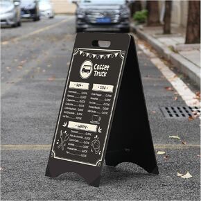 A-Frame Chalkboard Sign 16 x 32" Double Sided Displays Floor Standing Chalkboard Sturdy Sidewalk Sign Sandwich Board Foldable Standing Outdoor Blackboard for Restaurant, Wedding, Business