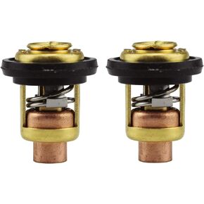 6E5-12411-30-00 (2Pcs) Boat Motor Thermostat Valve Thermostat Kit FOR YAMAHA 2-Stroke HP 15HP 25HP 30HP 40HP-250HP Outboard Motor Replace 688-12411 6H3-12411 6E5-12411