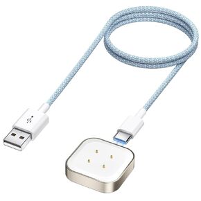 NEWDERY Charger Cable for Fitbit Sense/Sense 2/Versa 3/Versa 4, Premium Braided USB C Detachable Charging Dock, Durable Replacement Magnetic Cord for Smartwatch, 3.3Ft/1M