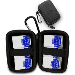 CASEMATIX Travel Case for Contact Lenses Fits 12 Daily Disposable Contacts in a Compact Dual-Sided Storage Case with Clip On Carabiner - Includes Contact Lens Case Only