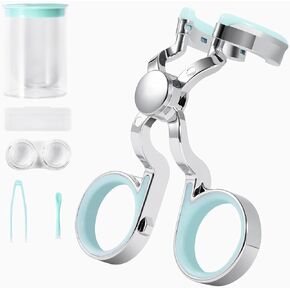 Daily Contact Lens Wearing Aids, Soft Silicone Contact Lens Remover and Insertion Tool Set Includes Tweezers, Contact Lens Case and Contact Lens Remover Plunger Suction Cup (Green)