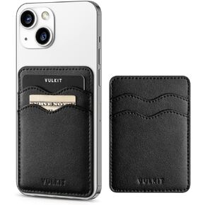 VULKIT Phone Card Holder Slim Leather Adhesive Pocket RFID Blocking Credit Card Sleeves Sticker for Back of Smartphone(Beige)