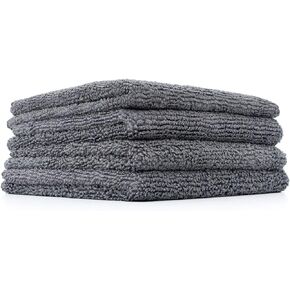 The Rag Company - The Miner - Professional Metal Polishing and Microfiber Detailing Towels, Safe on High-End Wheels and Soft Metals, 70/30 Blend, Dual-Pile, 365gsm, 16in x 16in, Grey (10-Pack)