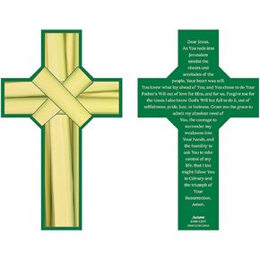 Religious Palm Leaf Cross Prayer Bookmark, 6 Inch, Pack of 100