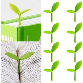 YKING Sprout Little Green Bookmarks Silicone Grass Buds Creative Green Bookmarks, Gifts for Book Lovers Reading, Set of 8