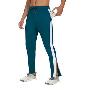 JWM Men's Sweatpants Zipper Legs Bottom - Tapered Track Traning Running Athletic Workout Basketball Slim Fit Pant Zip Pockets
