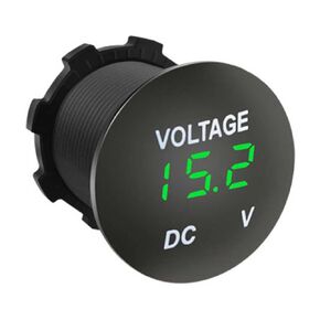 ZYTC Mini Waterproof Voltmeter with LED Digital Display Voltage Meter Long Type DC 12V-24V Universal for Car/Motorcycle/Truck Green