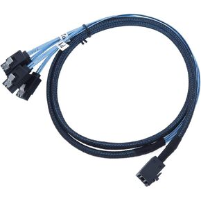 Internal HD Mini SAS SFF-8643 to 4 SATA Forward Breakout Cable Used for Raid Card SFF-8643 Controller,3.3FT