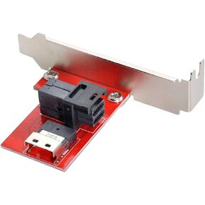Cablecc PCI-Express 4.0 Mini SAS SFF-8087 to Oculink SFF-8611 SFF-8612 PCBA Female Adapter with Bracket