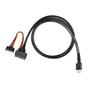 PCIe Gen 4 OCulink (SFF-8611) to U.2 (SFF-8639) Cable 100cm