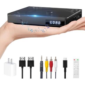 DVD Player, DVD Player with HiFi Speaker All Region HD DVD Player Support USB Input NTSC/PAL,Slime-Compact CD/DVD Players with Remote Control, Mini DVD Player for TV