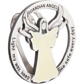 مشبك قناع السيارة Light My Way Guardian Angel، يتوهج في الظلام، هدايا للسائقين، 1 7/8 بوصة، من Abbey & CA Gift