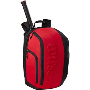 WILSON Clash V2 Super Tour Tennis Backpack - Red/Black, Holds up to 2 Rackets
