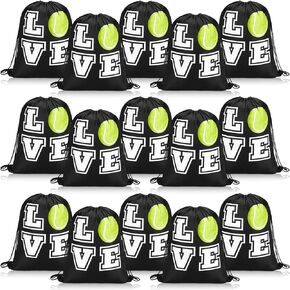 Pinkunn 20 Pcs Tennis Party Favors Tennis Bag Tennis Drawstring Bag Tennis Backpack Tennis Gift Sports