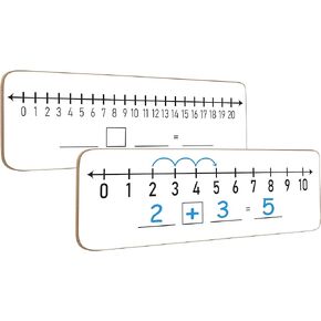 SCRIBBLEDO Dry Erase Number Line Board 4"x12" Inch Lapboard Double Sided White Board Featuring 0-10 Number Line On One Side 0-20 On The Other for Students Desk Whiteboard Math Manipulatives