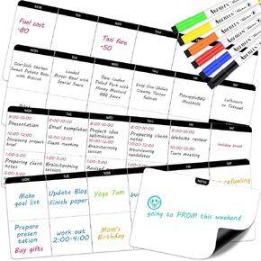 قائمة مغناطيسية للقيام بقائمة بيضاء، لوحة مسح جافة مع خطوط، قائمة البقالة، مخطط الوجبات، مخطط المهام للبالغين، سبورة بيضاء متعددة الوظائف للثلاجة مقاس 4 × 12 بوصة مع 6 علامات مسح جاف in Kuwait