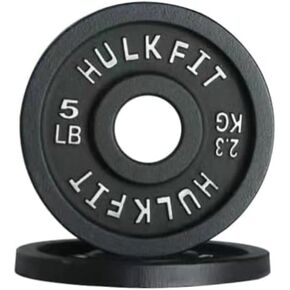 HulkFit 2-inch Olympic Steel Weight Plate with Anti-Rust Finish for Barbells & Plate Only Strength Training - Black