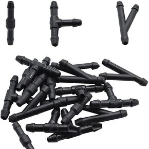 90PCS Windshield Washer Hose Connector, 2-Way I Type,3-Way T/Y Type Connector Kit,Black Universal Windshield Wiper Fitting Splitter(90PCS)
