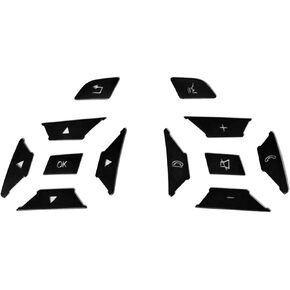 Black Steering Wheel Button Cover Car Interior Decoration Trim Replacement for Mercedes Benz ML GL GLK GLA CLA CLS SL A B C E G Class Inner Accessories (12pcs)