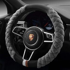 Cxtiy Universal Car Steering Wheel Cover Fluffy Winter Plush Steering Wheel Cover (A-Beige)