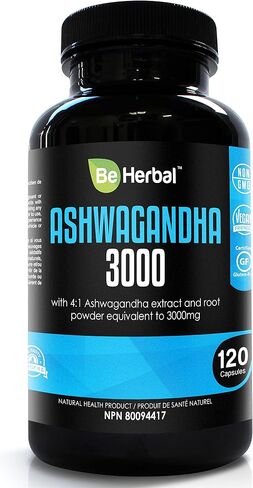 Premium Organic Ashwagandha Capsules 3000mg with BioPerine - Stress Relief, Cortisol Manager and Adrenal Support Supplement - 120 Capsules in Saudi Arabia