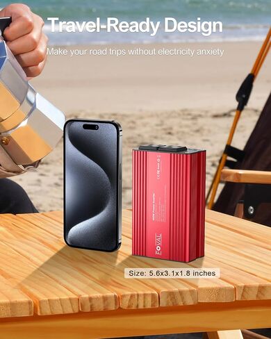 FOVAL 400W Power Inverter 12V DC to 110V AC Car Plug Adapter Outlet Converter with [65W PD USB-C] & [18W QC USB-A] Fast Charging Ports and 2 AC Outlets Car Power Inverters for Vehicles in Kuwait