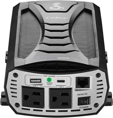 Cobra POWER 500W Power Inverter, Portable – 500-Watt Car Charger, 2 Grounded AC Outlets, 2 Fast Charge USB Ports and Remote Controller (CPIALCDG1) Compatible in Saudi Arabia