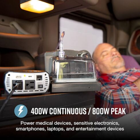 Cobra POWER 500W Power Inverter, Portable – 500-Watt Car Charger, 2 Grounded AC Outlets, 2 Fast Charge USB Ports and Remote Controller (CPIALCDG1) Compatible in Saudi Arabia