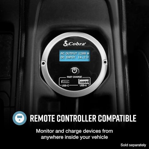 Cobra POWER 500W Power Inverter, Portable – 500-Watt Car Charger, 2 Grounded AC Outlets, 2 Fast Charge USB Ports and Remote Controller (CPIALCDG1) Compatible in Saudi Arabia