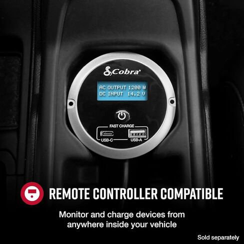 Cobra POWER 500W Power Inverter, Portable – 500-Watt Car Charger, 2 Grounded AC Outlets, 2 Fast Charge USB Ports and Remote Controller (CPIALCDG1) Compatible in Saudi Arabia
