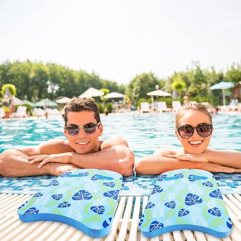 لوح كيك بورد للتدريب على السباحة، وتدريب الكبار على السباحة، ومساعد السباحة، وركل السباحة مع مقابض لتدريب المبتدئين - أزرق in Kuwait