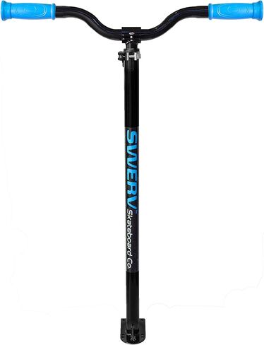Swerv Stick Skateboard Trainer Adjustable Handlebar Attachment, Works with All Standard Skateboards and Longboards for Children Ages 3 to Adults (Black/Blue 2.0) in Saudi Arabia