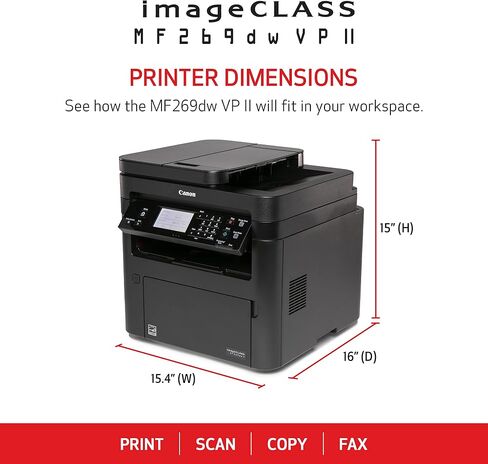 Canon imageCLASS MF269dw II VP - All in One, Wireless, Duplex Laser Printer & Genuine Toner Cartridge 051 Black (2168C001), 1-Pack imageCLASS MF264dw, MF267dw in Saudi Arabia