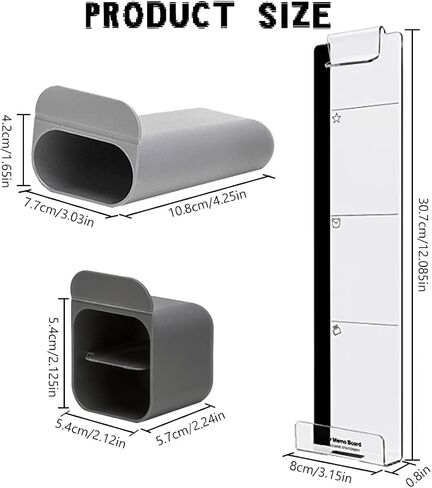 Barelove Computer Monitor Memo Boards, Set of 2 (Left & Right) Clear Multifunction Acrylic Screen Message Pad Side Panel Phone Holder, Utility Organizer for Office Desktop, with 1 Pack Sticky Notes in Saudi Arabia