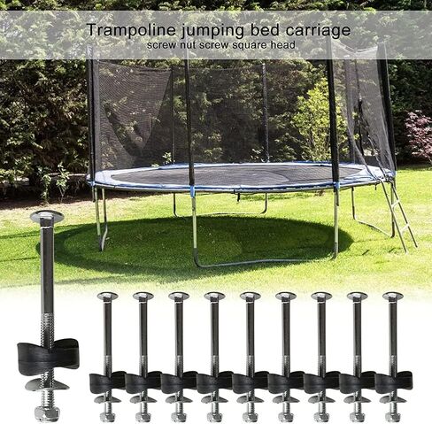 12 قطعة من عمود ضميمة الترامبولين، فواصل فولاذية مجلفنة، براغي الترامبولين، مسمار قفز سرير النقل، برغي صامولة، براغي ترامبولين ذات رأس مربع، أجزاء مكانية in Kuwait