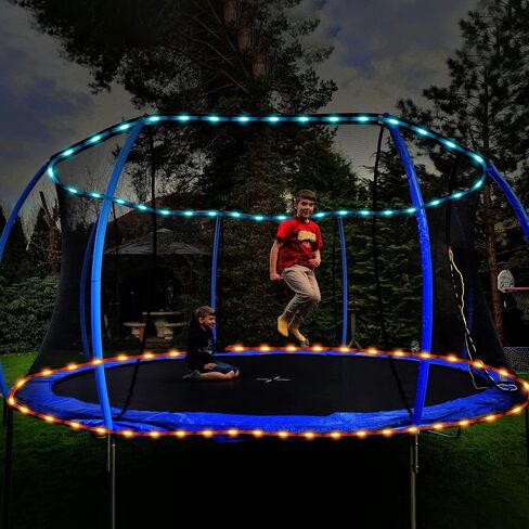 Meonum 2 Pack Tatol 80FT RGB Trampoline Lights, Waterproof Battery Powered Rope LED Lights for 8FT 10FT 12 FT Trampoline Accessories, Remote Control Trampoline Rim LED Light, 16 Colors Change in Saudi Arabia