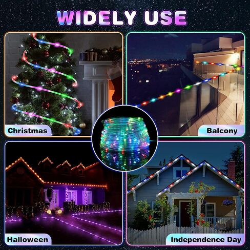 Meonum 2 Pack Tatol 80FT RGB Trampoline Lights, Waterproof Battery Powered Rope LED Lights for 8FT 10FT 12 FT Trampoline Accessories, Remote Control Trampoline Rim LED Light, 16 Colors Change in Saudi Arabia
