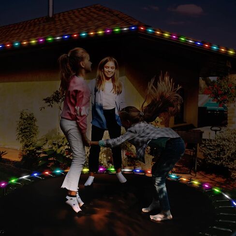 Meonum 2 Pack Tatol 80FT RGB Trampoline Lights, Waterproof Battery Powered Rope LED Lights for 8FT 10FT 12 FT Trampoline Accessories, Remote Control Trampoline Rim LED Light, 16 Colors Change in Saudi Arabia