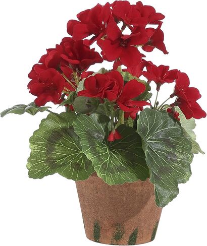 إبرة الراعي الحمراء بطول 9 بوصة - زهور صناعية بأوراق مربوطة بالطحالب in Kuwait