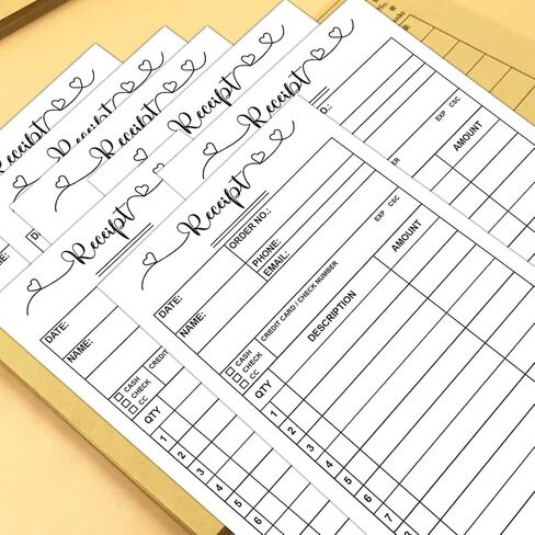 5.5 × 8.26 بوصة لوحة إيصالات، نماذج طلب كتاب، محمولة من جزأين، نموذج إيصال طلب مبيعات بدون كربون، لوحة فاتورة، دفتر فاتورة للشركات الصغيرة، 50 مجموعة، كتيب إيصال الشكر in Saudi Arabia