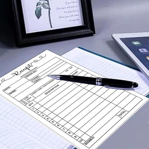 5.5 × 8.26 بوصة لوحة إيصالات، نماذج طلب كتاب، محمولة من جزأين، نموذج إيصال طلب مبيعات بدون كربون، لوحة فاتورة، دفتر فاتورة للشركات الصغيرة، 50 مجموعة، كتيب إيصال الشكر in Saudi Arabia