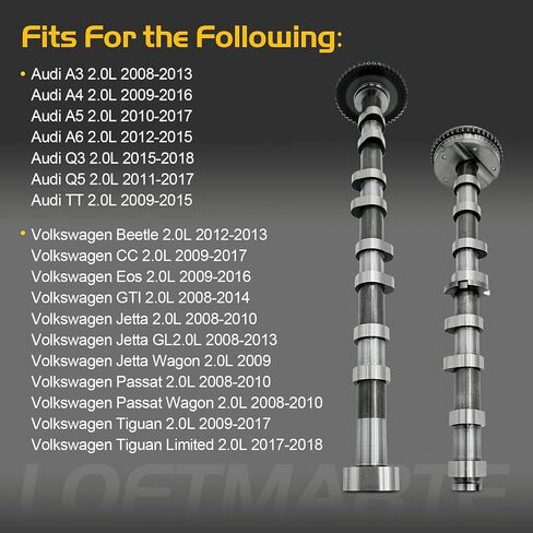 06H109021K Intake & Exhaust Camshaft Compatible with A-u-d-i A4 A5 Q3 Q5 TT For VW Jetta Passat Tiguan GTI CC 2.0T Replace # 06H109021H,06H109022BB, 06H 109 022 M in Saudi Arabia