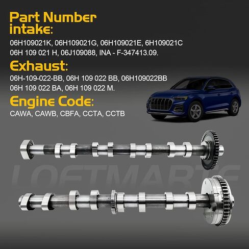 06H109021K Intake & Exhaust Camshaft Compatible with A-u-d-i A4 A5 Q3 Q5 TT For VW Jetta Passat Tiguan GTI CC 2.0T Replace # 06H109021H,06H109022BB, 06H 109 022 M in Saudi Arabia