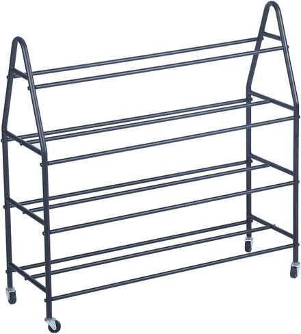 رفوف كرة السلة للكرات ذات العجلات، رفوف كروية لعربة الكرات الحديدية لحامل كرات المرآب، منظم كرات تخزين الكرة (أسود، 4 طبقات، 35 كرة) in Kuwait